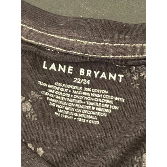 Lane Bryant 'Live in the Moment' PLUS 3X (22/24) Floral Back T-shirt Tee Sheer - Picture 6 of 7